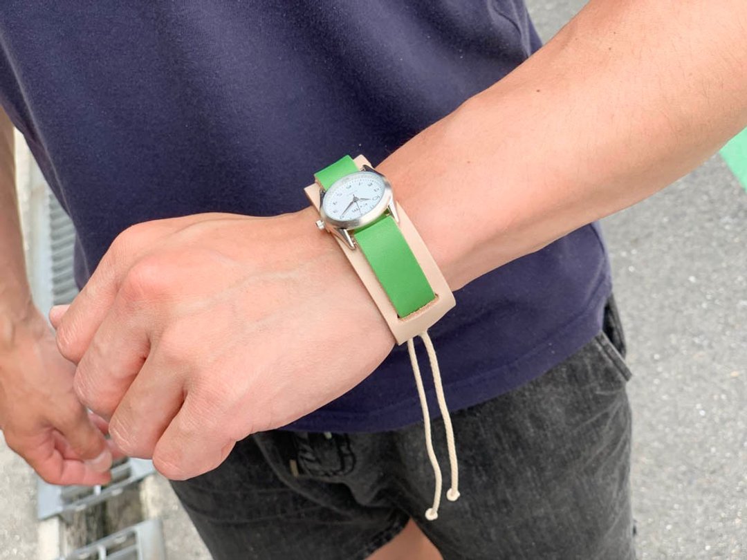 WPILES Nume x Midori W Piles watch that suits outdoor style Metal allergy WPW-WGG-W - 女表 - 真皮 卡其色