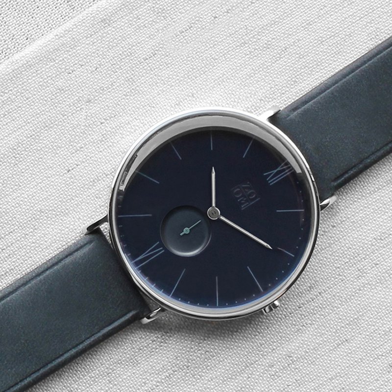 HALO 3870 砂漠光晕真皮皮革男表 - 黛蓝 - 男表/中性表 - 真皮 蓝色