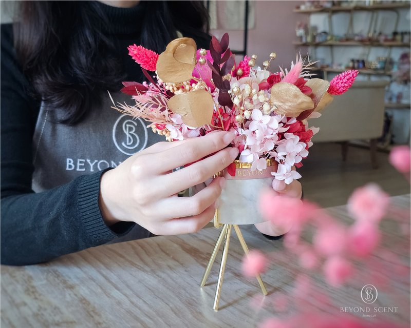 【转运来】花开富贵扩香桌花 材料包 - 干燥花/捧花 - 植物．花 红色