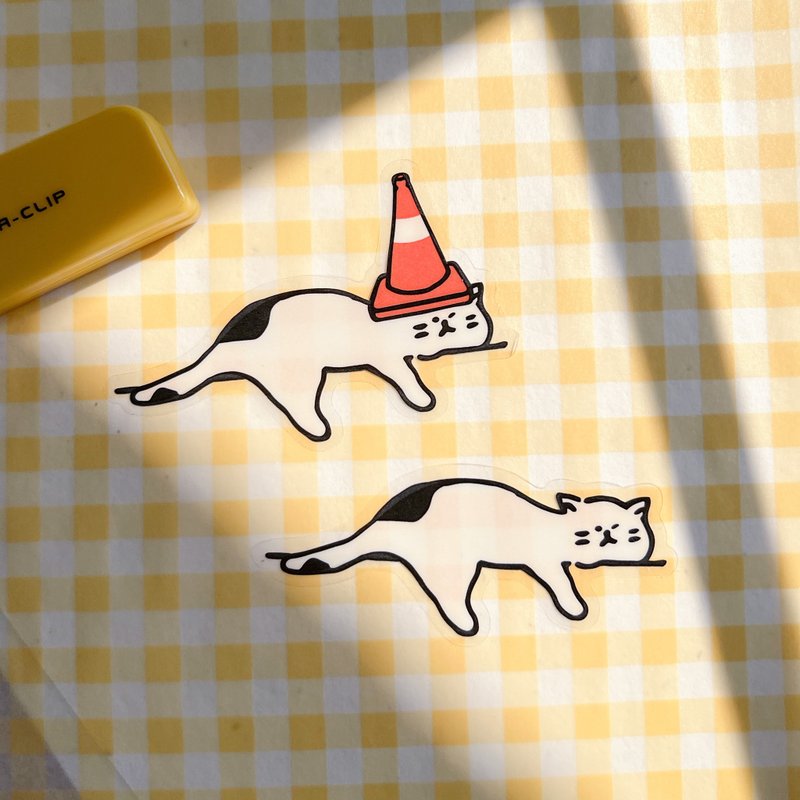 小薯贴纸－Stay Chill喵透明贴纸 - 贴纸 - 塑料 黄色