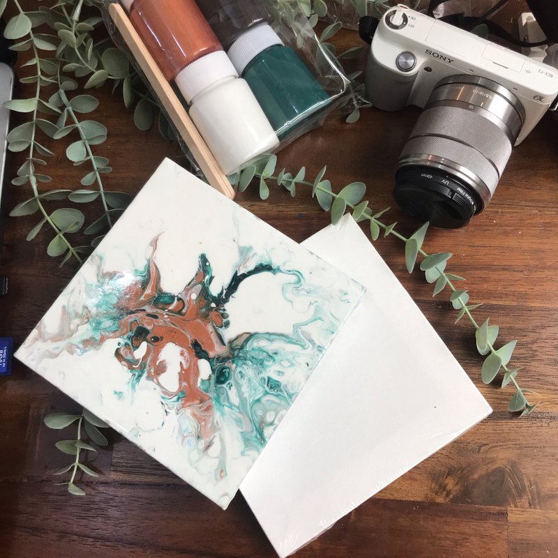 【新手DIY必推】Fluid Art 流动画体验组-绿隐白巷 - 插画/绘画/写字 - 颜料 绿色