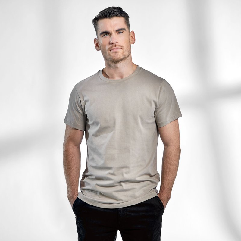 北欧极简 - 100%有机棉经典圆领T恤 / 素Tee / T-shirt 男 (暖灰) - 男装上衣/T 恤 - 棉 灰色