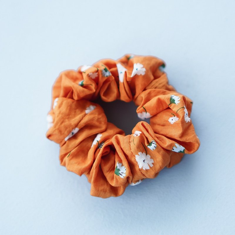 给自己的礼物 大肠圈  橙の花 - 发饰 - 棉．麻 橘色