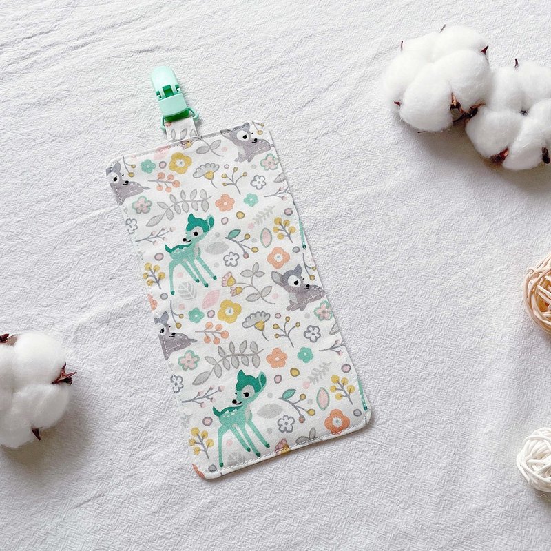 幼儿园手帕夹 小花鹿 麋鹿 小鹿 - 围嘴/口水巾 - 棉．麻 绿色