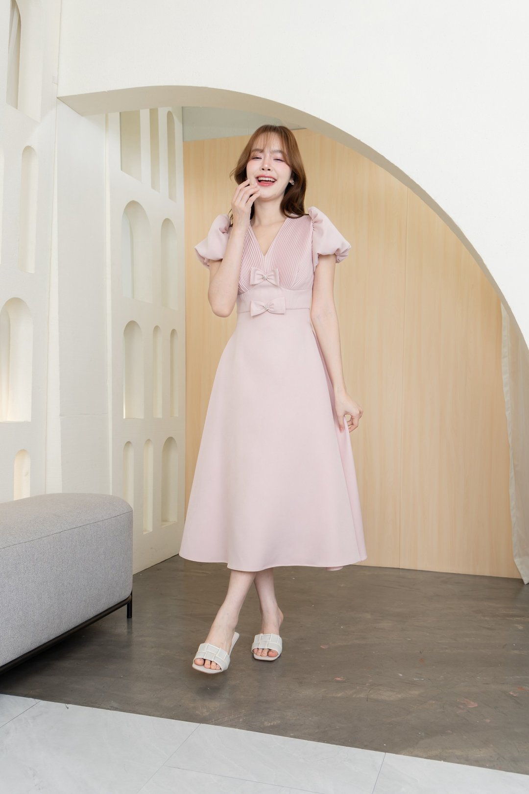 Mary Dress (粉色) - 洋装/连衣裙 - 聚酯纤维 粉红色