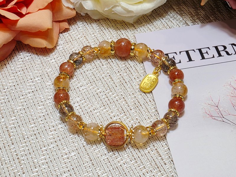 AgIo。金太阳设计手链。暖金聚财 - 手链/手环 - 水晶 