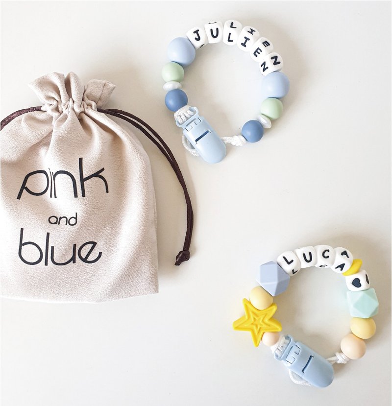 【定制】长款 奶嘴链 奶嘴链夹 / 12颗珠珠 / 食用级硅胶 - 玩具/玩偶 - 硅胶 多色