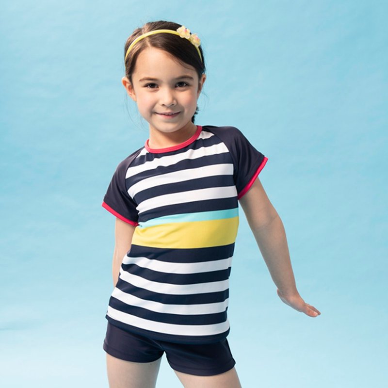 台湾制 漾妈咪母女系列 女童甜美二件式泳装 - 泳衣/游泳用品 - 尼龙 蓝色