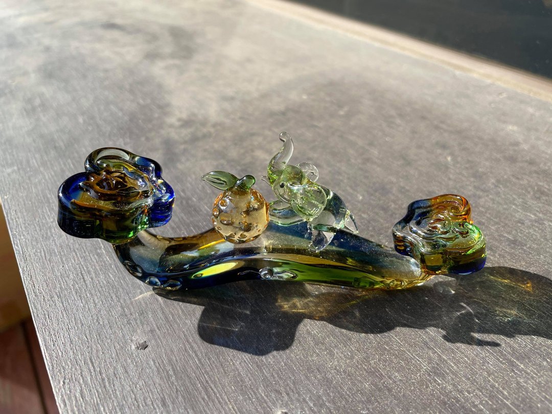 水晶玻璃 琉璃 橘子 大象 如意 吉祥如意 - 摆饰 - 玻璃 