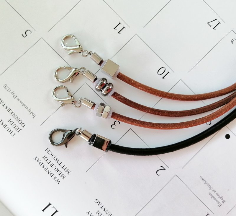 COMBO SET C (x4) 口罩挂绳, mask strap in leather in set C - 挂绳/吊绳 - 真皮 黑色