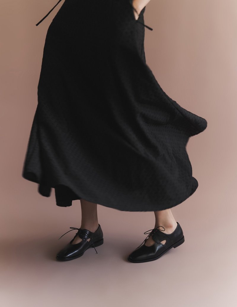 Lely 镂空德比鞋 - 黑 - 芭蕾鞋/娃娃鞋 - 真皮 黑色