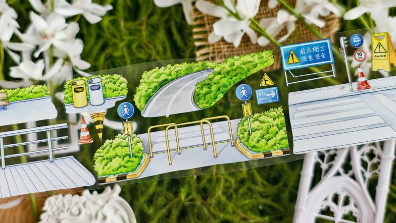 城市足迹 PET 纸胶带 5米卷 - 纸胶带 - 其他材质 多色