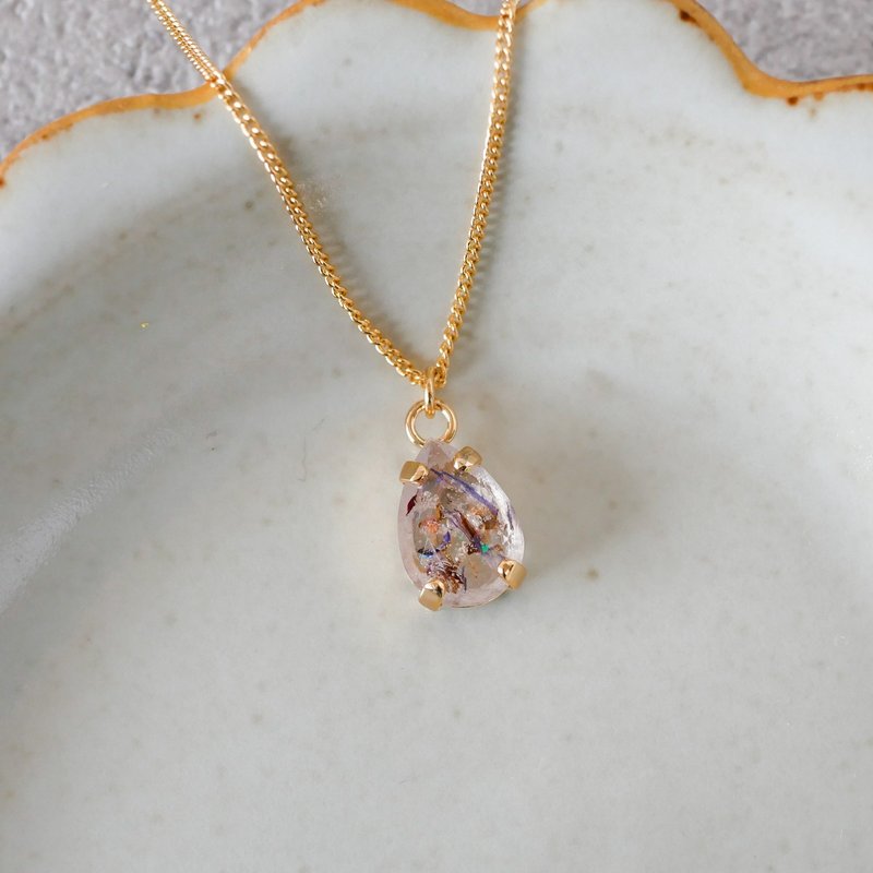 Small drop/bijou necklace/cornflower/14kgf changeable/N-383 - 项链 - 树脂 蓝色