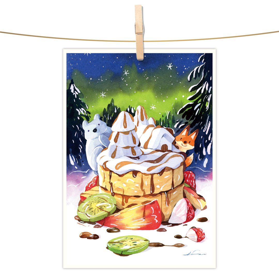 afu水彩插画明信片 - 极地甜点屋 - 卡片/明信片 - 纸 多色