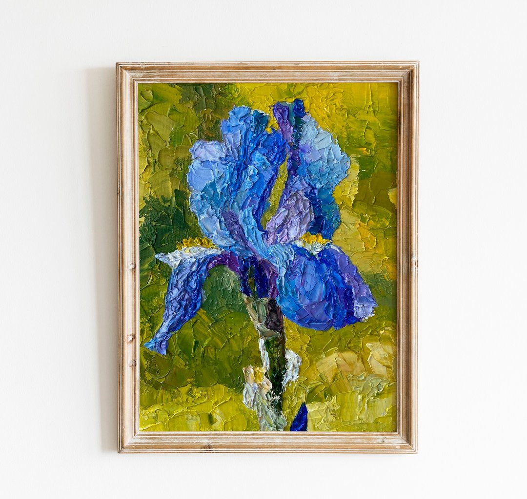 鸢尾花-布面油画 厚涂艺术 花卉 墙艺 植物艺术 - 海报/装饰画/版画 - 棉．麻 