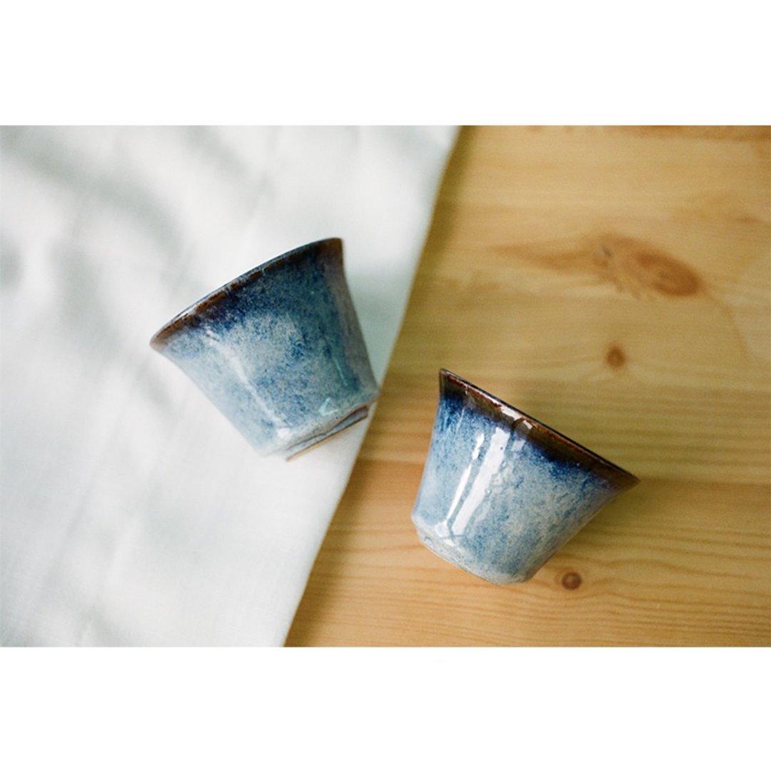 蓝浪・茶杯 - 茶具/茶杯 - 陶 蓝色