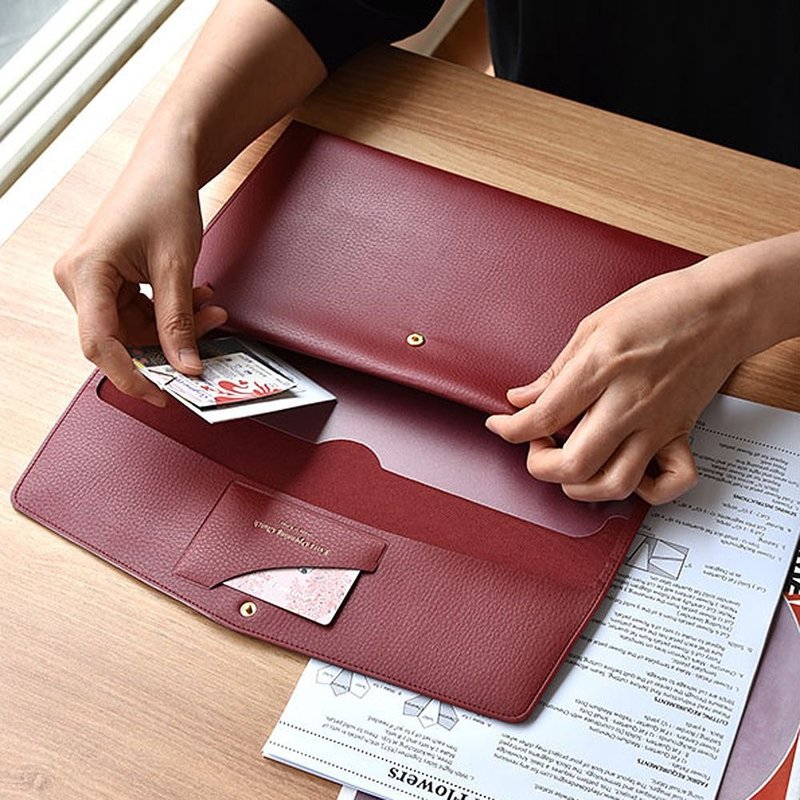 职场必备-职人皮革手拿文件包-博根地红,PPC94584 - 手拿包 - 人造皮革 红色