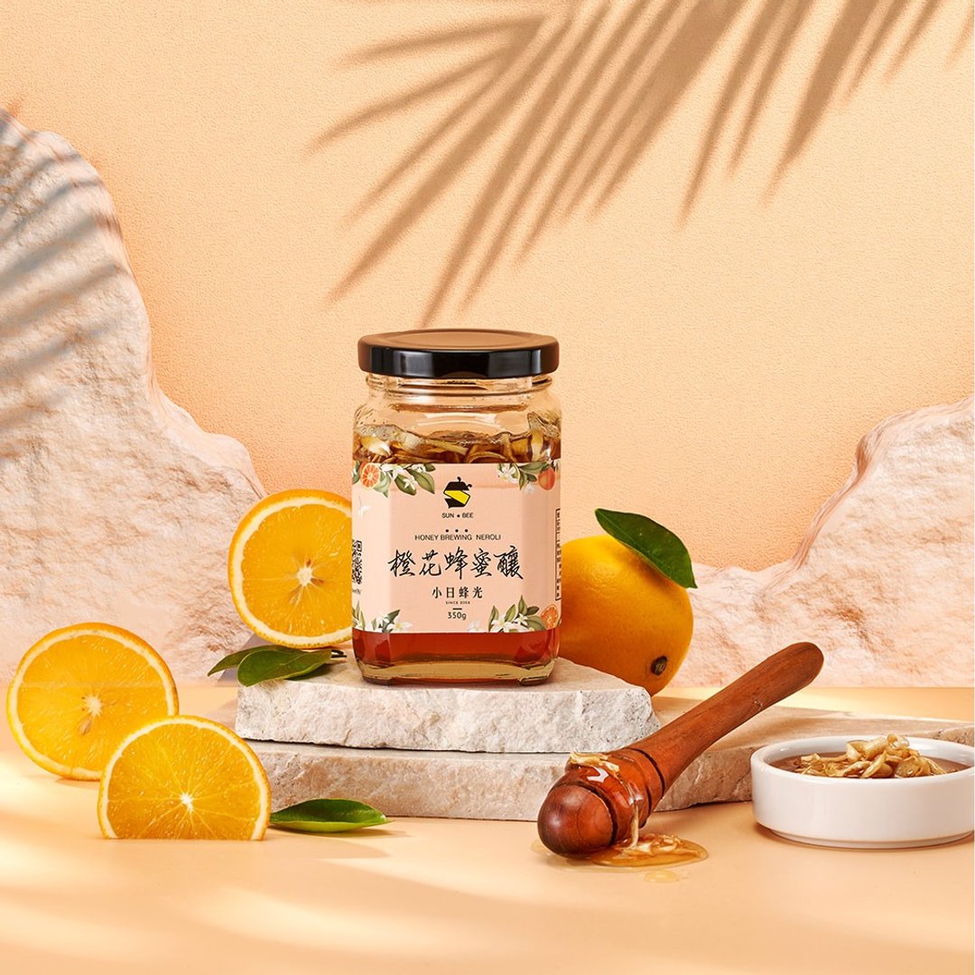 橙花蜂蜜酿350g-幸福之花 - 蜂蜜/黑糖 - 玻璃 橘色