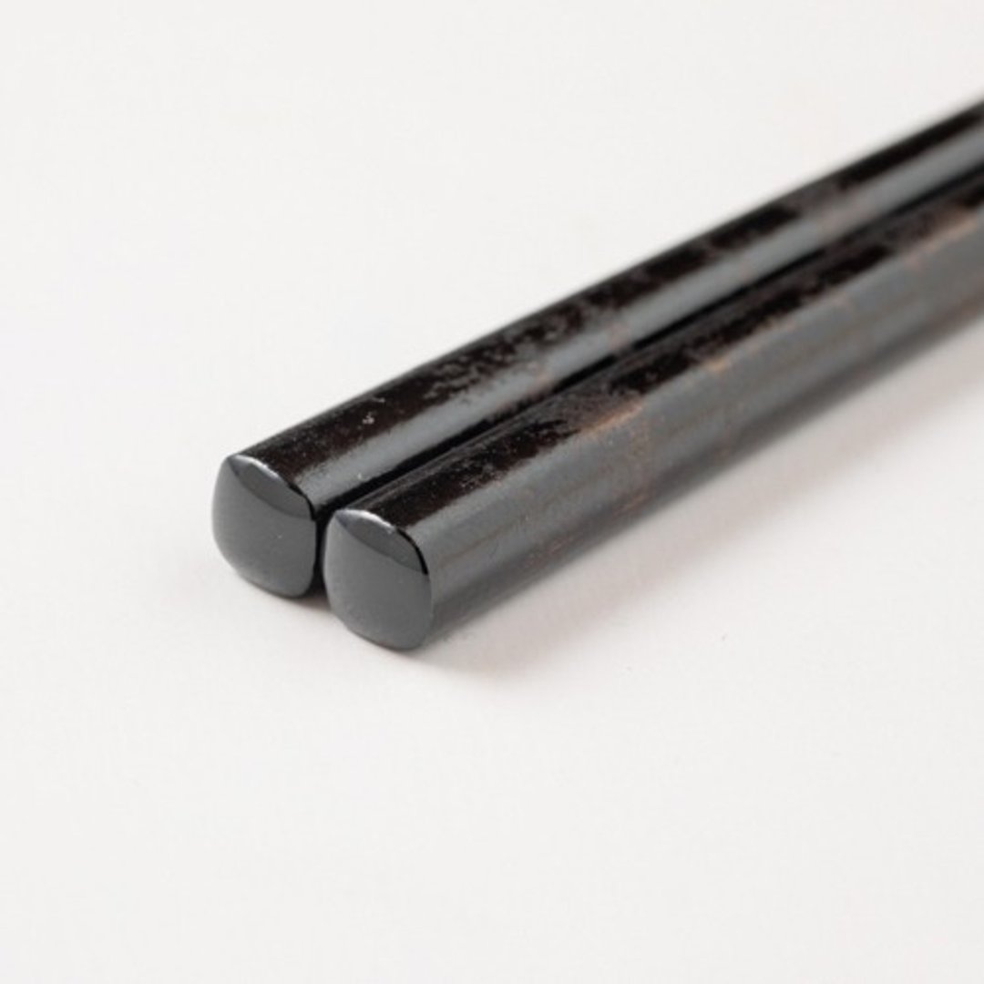 Urushi chopsticks round and round, black - 筷子/筷架 - 木头 黑色