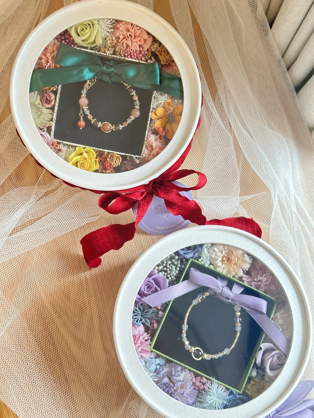 【蕓椛阁花艺手作】母亲节限定 - 水晶手链礼盒 - 手链/手环 - 植物．花 多色