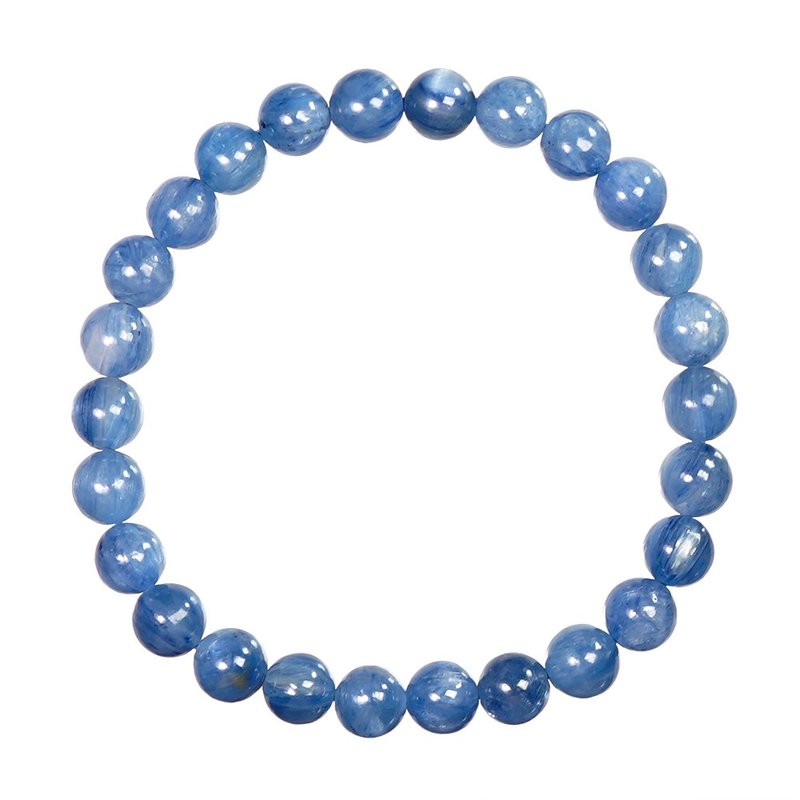 【正佳珠宝】蓝晶石 顶级猫眼蓝晶 6.8-7.3mm 蓝晶石手珠 - 手链/手环 - 半宝石 多色