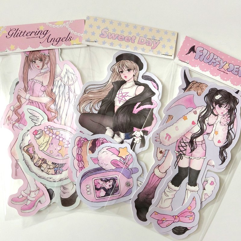 Glittering Angel / Sweet Day / Fluffy Devil - 贴纸 - 纸 