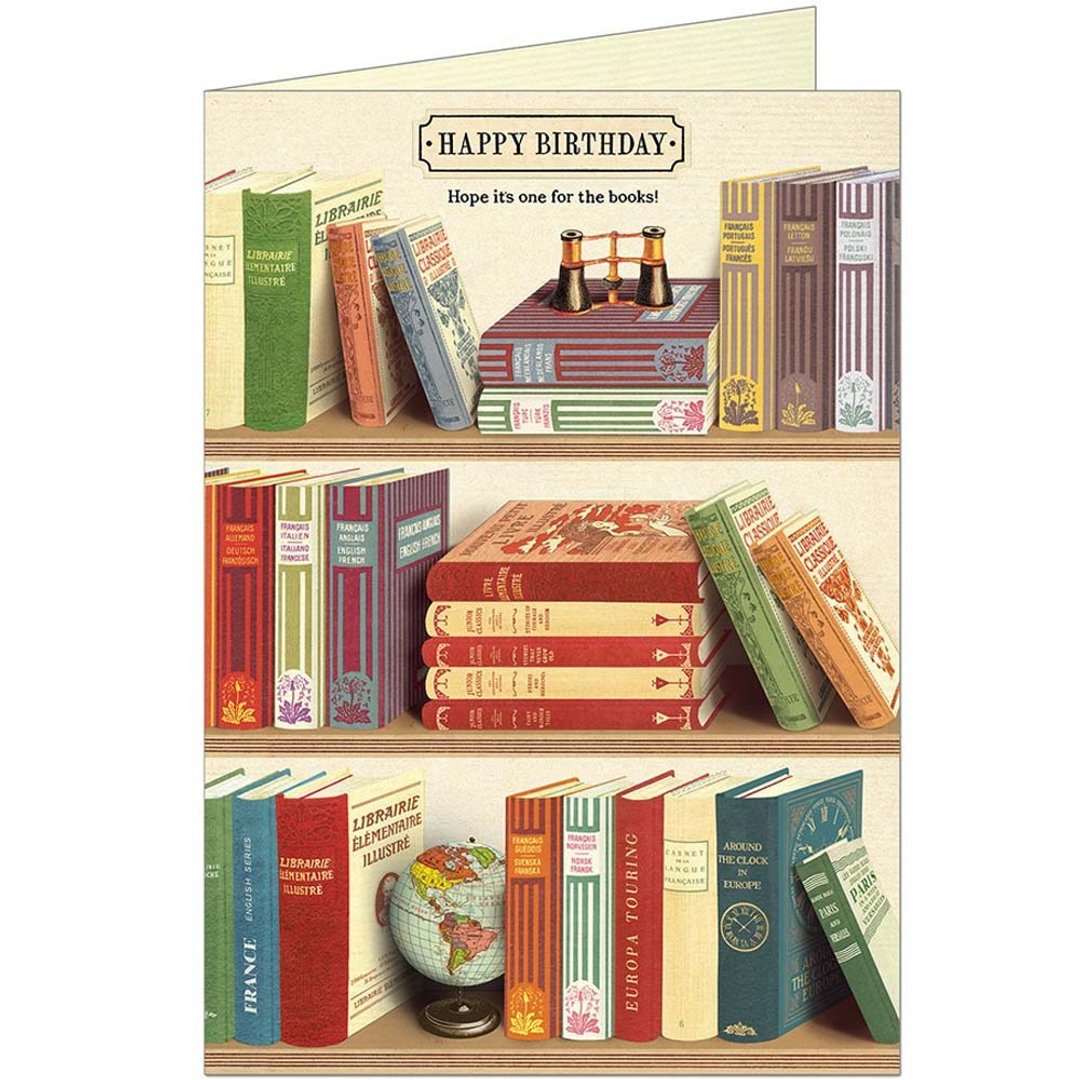 Cavallini & Co.  GREETING CARD 生日卡(大)_图书馆 - 卡片/明信片 - 纸 多色