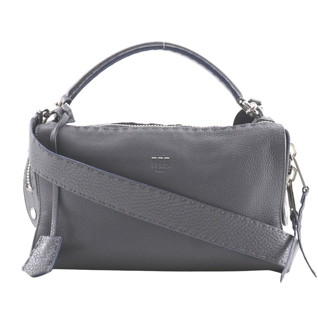 【日本直送】FENDI 芬迪 Selleria Ray 手提包 2WAY 肩背包 8BL137 小牛皮 灰色 女性【二手】 - 手提包/手提袋 - 真皮 灰色