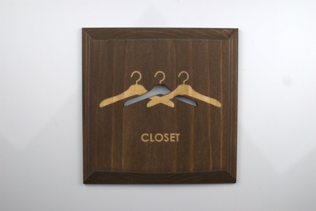 Closet Plate Brown CLOSET (PB) - 墙贴/壁贴 - 木头 咖啡色