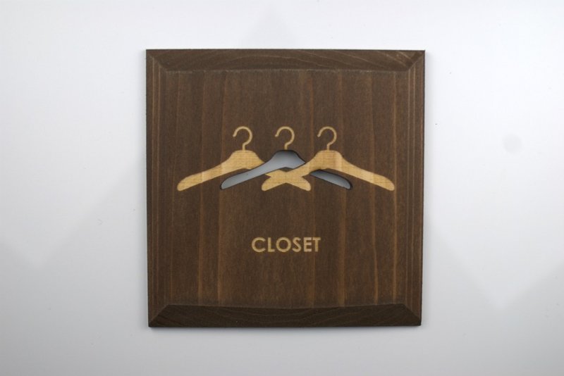 Closet Plate Brown CLOSET (PB) - 墙贴/壁贴 - 木头 咖啡色