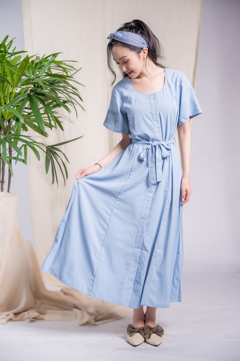 藏心秘密 洋装 - 洋装/连衣裙 - 聚酯纤维 蓝色