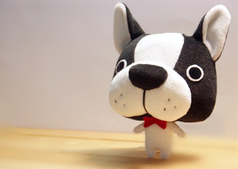 Bucute法斗/摆饰/娃娃/生日礼物 首选/独家发售/手工制作/交换礼物/钥匙圈/宠物 - 钥匙链/钥匙包 - 聚酯纤维 白色