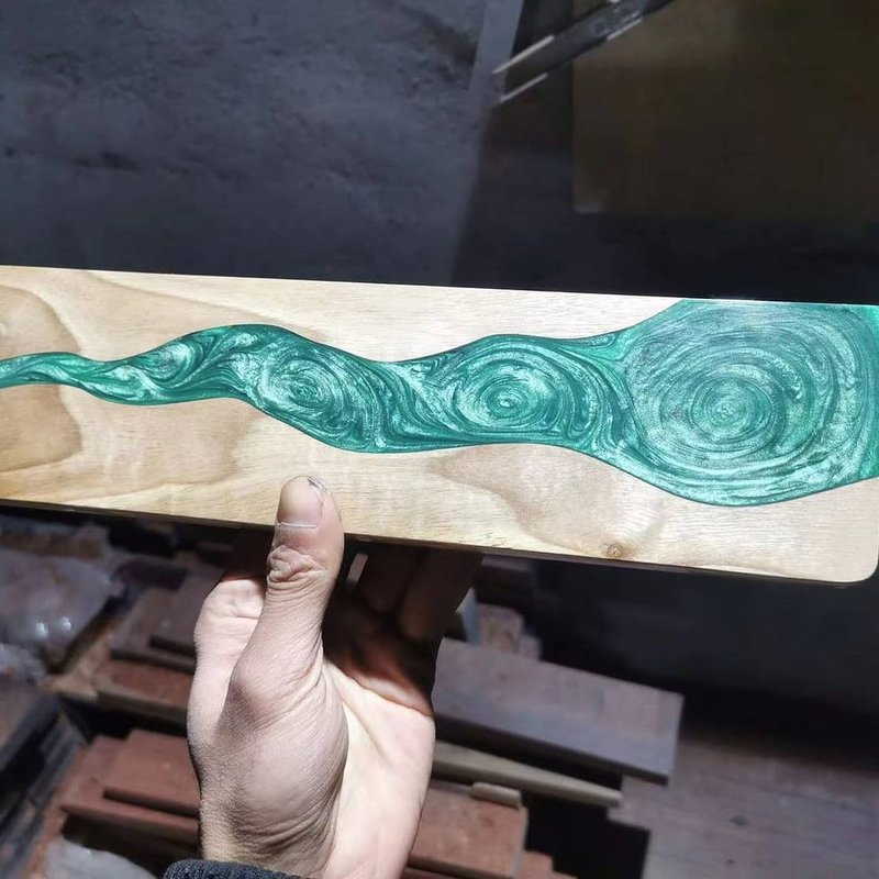 海岸、手工树脂键盘腕托、人体工学护腕垫、独特办公桌上小物、水 - 电脑配件 - 树脂 黑色