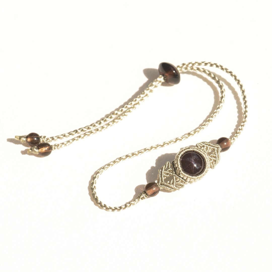 Star Garnet / Silk Bracelet - 手链/手环 - 宝石 