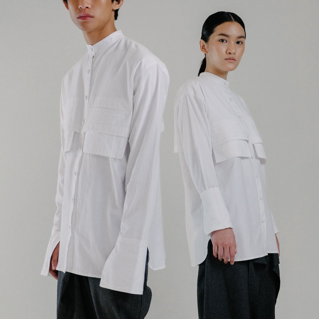 UNISEX - THE SHIRT (WHITE) - 男装衬衫 - 棉 白色