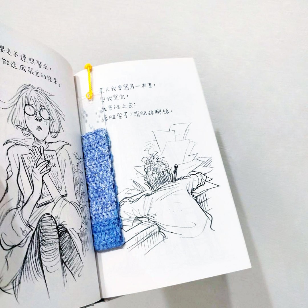 编织压克力书签 透明书签 手作书签 质感书签 创意书签 特殊材质 - 书签 - 棉 蓝色