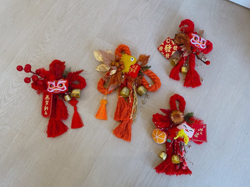 现货/万字结/新年万字结/万字结门挂/新年门挂/新年花礼/新年装饰 - 墙贴/壁贴 - 植物．花 红色