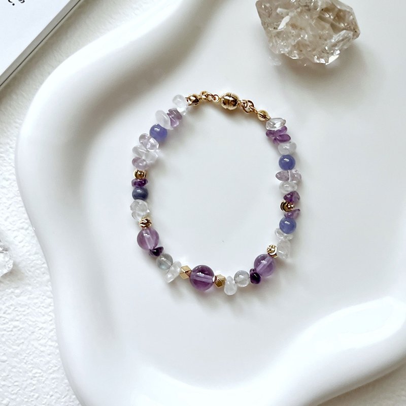 定制专属买场【生命灵数7】紫水晶创作手链 - 手链/手环 - 水晶 紫色