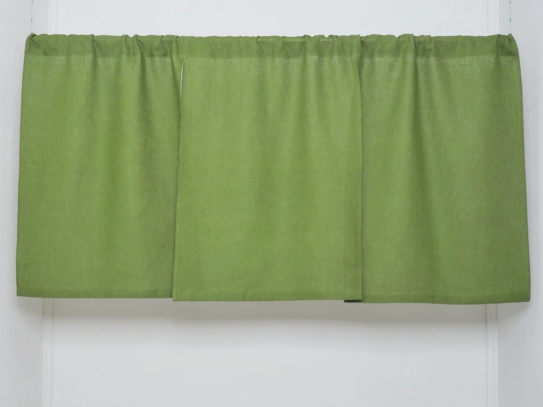 Organic Linen 3 Panel Curtain,Oliva Original Japanese-style Chinese Door Curtain - 门帘/门牌 - 棉．麻 绿色