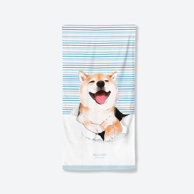 柴柴来了-浴巾小毯 - 毛巾浴巾 - 碳纤维 多色