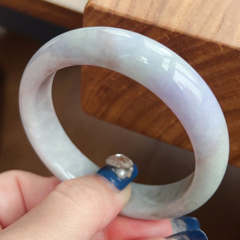 春带彩翡翠手镯 | 18.5围 | 天然缅甸玉翡翠A货 | 送礼 - 手链/手环 - 玉石 多色