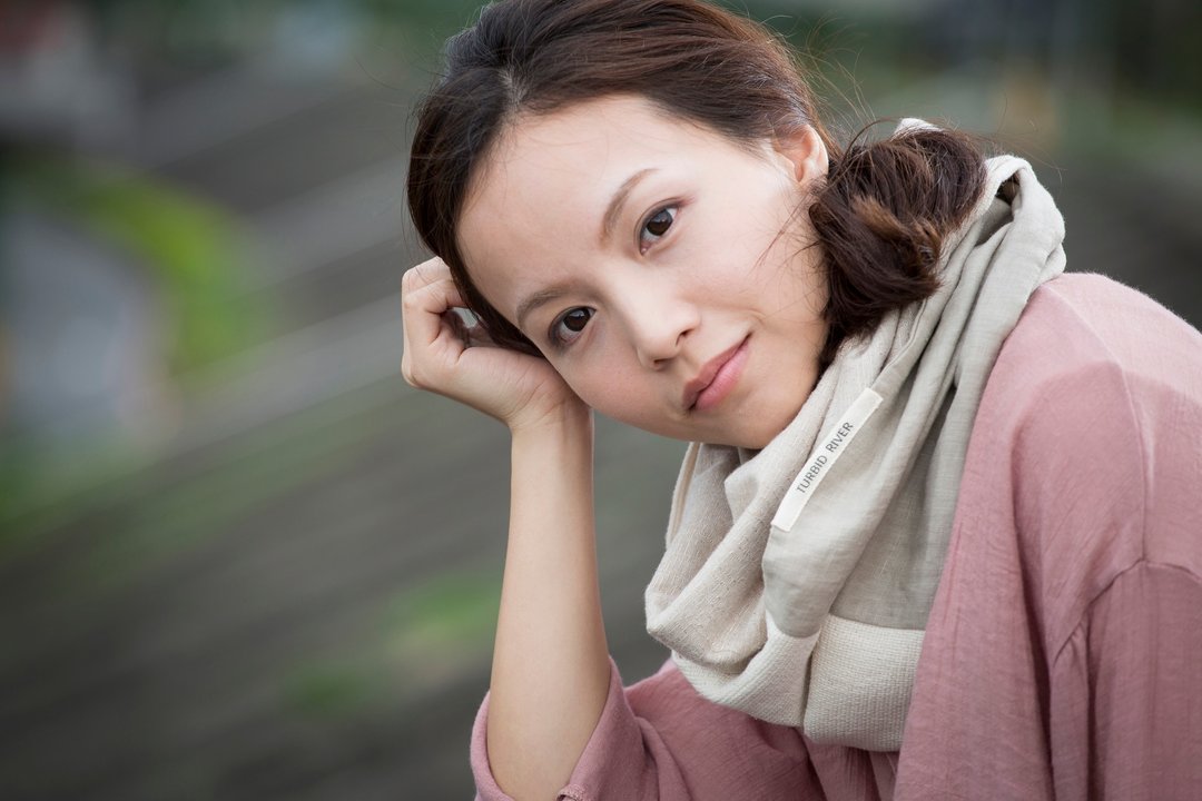 杏色 成人围脖 微寒冬季厚款 保加利亚纯棉纺织布料 / 围巾 - 围巾/披肩 - 棉 卡其色