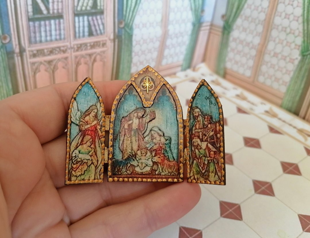 Nativity scene. Christmas miniature. Dollhouse miniature. 1:12. - 玩偶/公仔 - 其他材质 