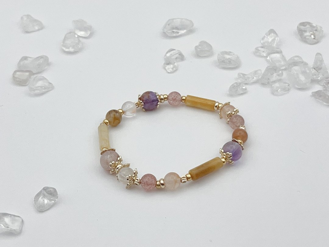 Sosii | Crystal 09 天然水晶手链 | 长石款-黄 | - 手链/手环 - 水晶 黄色