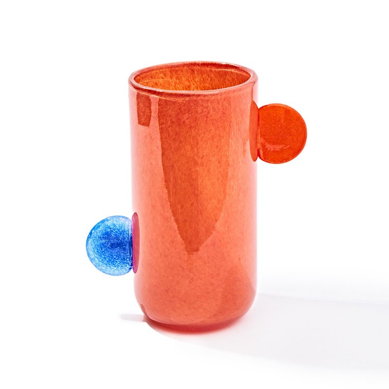 庞毕度圆耳花瓶 - 橘 - 花瓶/陶器 - 玻璃 橘色