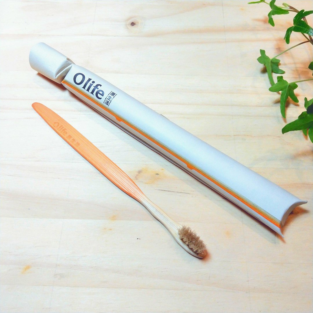 Olife原生活 天然手工竹牙刷【适中软度白马毛 渐层橘色】 - 其他 - 竹 橘色