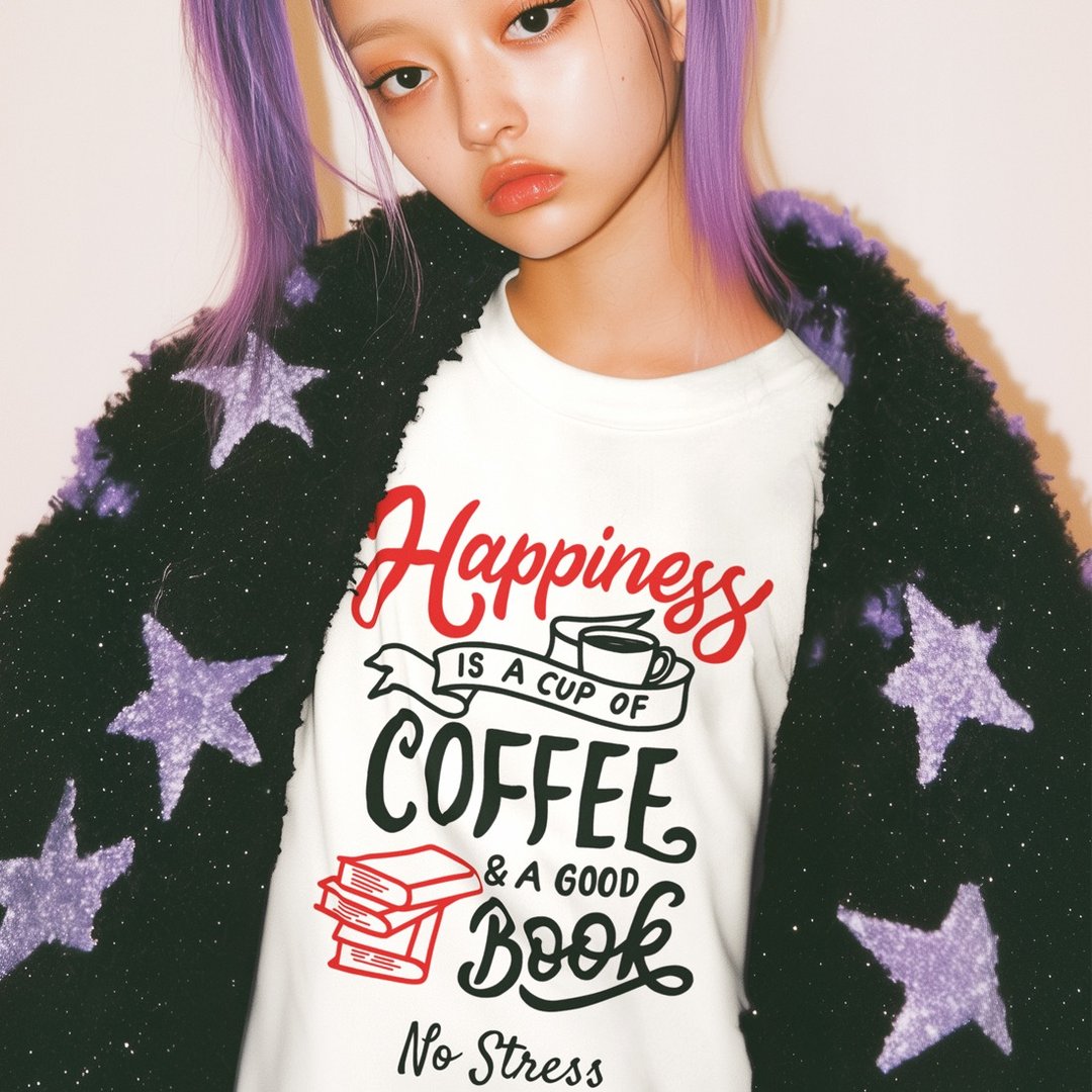 COFFEE BOOK 中性短袖T恤 白色 礼物设计咖啡书圣诞交换引语文字 - 女装 T 恤 - 棉 白色