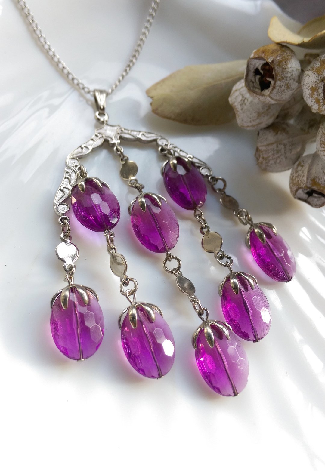 【西洋古董饰品】SARAH COV  Wisteria 项链 大坠项链 - 项链 - 其他金属 金色
