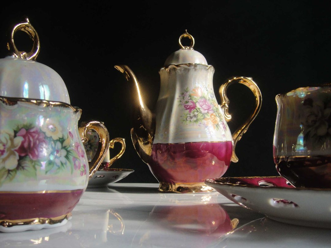 【老时光 OLD-TIME】早期二手精美瓷器茶具组(一壶.一糖罐.五杯盘 - 摆饰 - 其他材质 
