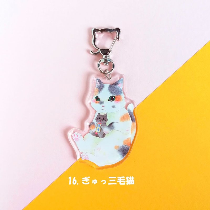 【人气No.1】印花布猫钥匙圈【累计销售量2000枚】耐用持久不剥落印花 - 钥匙链/钥匙包 - 塑料 黑色